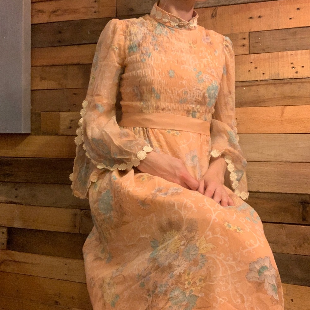 ✖️Vintage Daisy 70s Dress Longsleeve - Picture 12 of 13